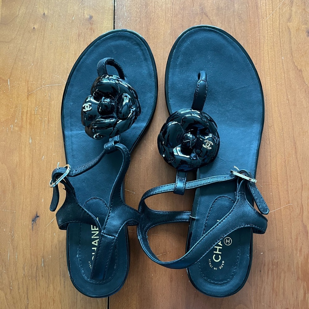 Chanel Black Sandals